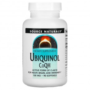 Source Naturals, Убихинол CoQH​​, 100 мг, 90 капсул - описание