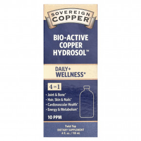 Sovereign Silver, Bio-Active Copper Hydrosol ™, 10 част. / Млн, 118 мл (4 жидк. Унции) в Москве - eco-herb.ru | фото