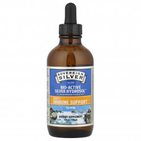 Sovereign Silver, Bio-Active Silver Hydrosol™, гидрозоль серебра, флакон с пипеткой, для ежедневного применения и поддержки иммунитета, 10 част./млн, 118 мл (4 жидк. унции) в Москве - eco-herb.ru | фото