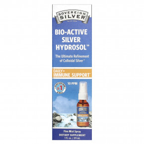 Sovereign Silver, Bio-Active Silver Hydrosol™, мелкодисперсный спрей, 10 част./млн, 29 мл (1 жидк. унция) - описание | фото