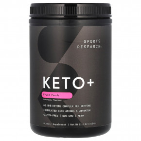 Sports Research, Keto +, фруктовый пунш, 315 г (11,1 унции) в Москве - eco-herb.ru | фото