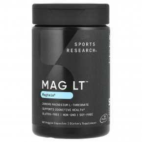 Sports Research, MAG LT ™, Magtein®, 2000 мг, 90 растительных капсул (666 мг на капсулу) - описание