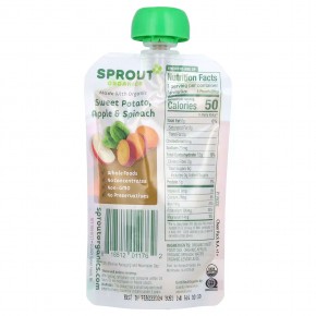 Sprout Organics, детское питание, от 6 месяцев, батат, яблоко и шпинат, 99 г (3,5 унции) в Москве - eco-herb.ru | фото