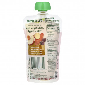 Sprout Organics, Детское питание, для детей от 8 месяцев, протеин, органические корнеплоды, яблоко и говядина, 113 г (4 унции) (Товар снят с продажи) в Москве - eco-herb.ru | фото