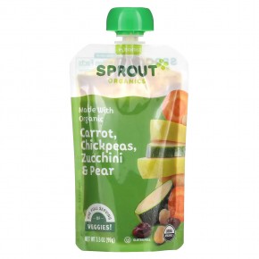 Sprout Organics, Детское питание, этап 2, морковь, нут, цуккини и груша, 99 г в Москве - eco-herb.ru | фото