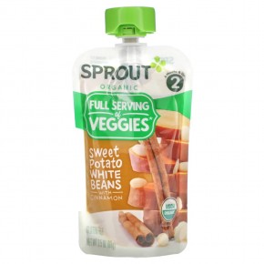 Sprout Organics, Детское питание, от 6 месяцев, белая фасоль из батата с корицей, 99 г (3,5 унции) в Москве - eco-herb.ru | фото