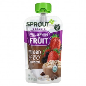 Sprout Organics, Детское питание, от 6 месяцев и старше, ягодная овсянка, 3,5 унции (99 г) - описание