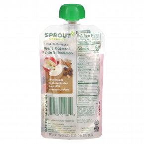 Sprout Organics, Детское питание, от 6 месяцев, яблочно-овсяный изюм с корицей, 99 г (3,5 унции) (Товар снят с продажи) в Москве - eco-herb.ru | фото