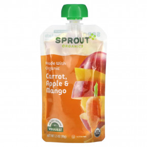 Sprout Organics, Детское питание, от 6 месяцев, морковь, яблоко и манго, 99 г (3,5 унции) (Товар снят с продажи) в Москве - eco-herb.ru | фото