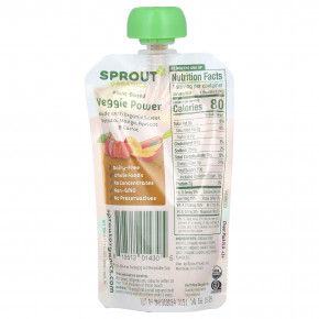 Sprout Organics, Veggie Power, от 12 месяцев, батат, манго, абрикос и морковь, 113 г (4 унции) в Москве - eco-herb.ru | фото