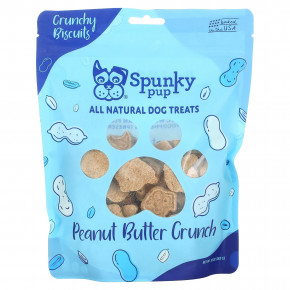 Spunky Pup, All Natural Dog Treats, хрустящее печенье, хрустящее арахисовое масло, 283 г (10 унций) в Москве - eco-herb.ru | фото