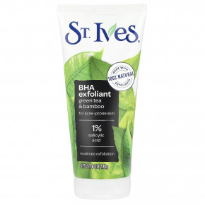 St. Ives, BHA Exfoliant, зеленый чай и бамбук, для кожи, склонной к акне, 170 г (6 унций) - описание | фото