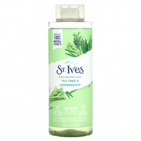 St. Ives, Очищающее гель для душа, чайное дерево и лемонграсс, 473 мл (16 жидк. унц.) (Товар снят с продажи) в Москве - eco-herb.ru | фото