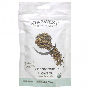 Starwest Botanicals, Органические цветки ромашки, 17,9 г (0,63 унции) - описание | фото