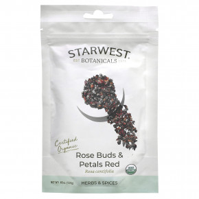 Starwest Botanicals, Органические красные бутоны и лепестки роз, 13,9 г (0,49 унции) (Товар снят с продажи) в Москве - eco-herb.ru | фото