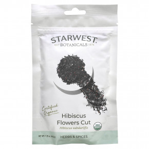 Starwest Botanicals, Органические срезанные цветы гибискуса, 49,9 г (1,76 унции) в Москве - eco-herb.ru | фото