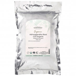 Starwest Botanicals, Органический корень ашваганды C / S, 453,6 г (1 фунт) в Москве - eco-herb.ru | фото