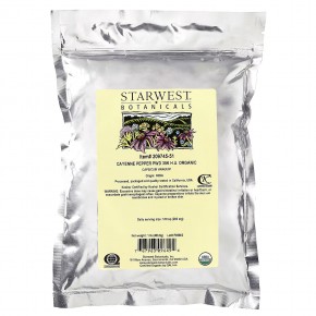 Starwest Botanicals, Порошок органического кайенского перца, 35K H.U., 1 унция (453.6 г) в Москве - eco-herb.ru | фото