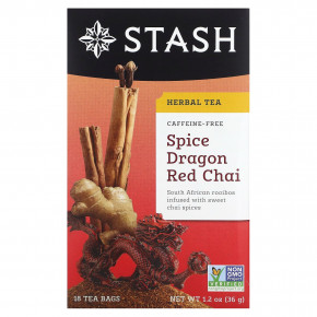 Stash Tea, Herbal Tea, Spice Dragon Red Chai, без кофеина, 18 чайных пакетиков, 36 г (1,2 унции) - описание