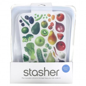 Stasher, Многоразовый силиконовый пищевой контейнер на пол галлона, прозрачный, 1,92 л (64,2 жидк. унции) в Москве - eco-herb.ru | фото