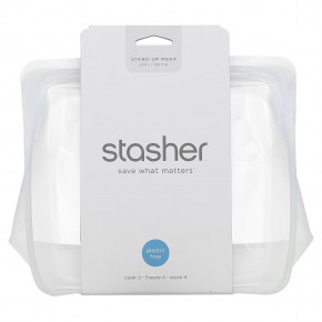 Stasher, Stand-Up Mega, силиконовый пакет для хранения, прозрачный, 3,07 л (104 жидк. Унции) в Москве - eco-herb.ru | фото