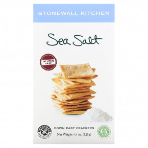 Stonewall Kitchen, Down East Crackers, без глютена, морская соль, 125 г (4,4 унции) - описание