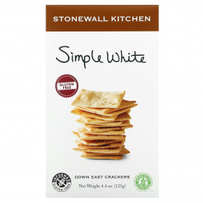 Stonewall Kitchen, Down East Crackers, без глютена, простые белые, 125 г (4,4 унции) - описание