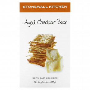 Stonewall Kitchen, Down East Crackers, выдержанное пиво с чеддером, 125 г (4,4 унции) - описание