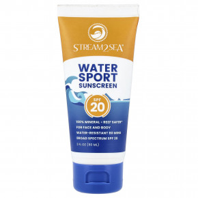 Stream2Sea, Солнцезащитное средство для водных видов спорта, SPF 20, 90 мл (3 жидк. Унции) - описание | фото