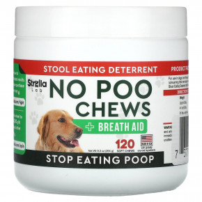 StrellaLab, No Poo Chews, для собак и кошек, 120 жевательных таблеток, 264 г (9,3 унции) в Москве - eco-herb.ru | фото