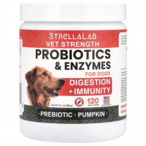 StrellaLab, Probiotics & Enzymes, For Dogs, Bacon, 120 Soft Chews, 10.1 o (288 g) в Москве - eco-herb.ru | фото