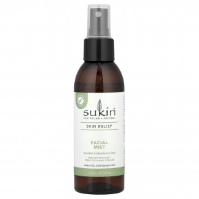 Sukin, Skin Relief, спрей для лица, для чувствительной, проблемной кожи, без отдушек, 125 мл (4,23 жидк. Унции) - описание | фото