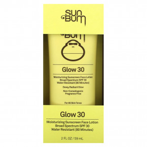 Sun Bum, Glow 30, увлажняющий солнцезащитный лосьон для лица, SPF 30, без отдушек, 59 мл (2 жидк. унц.) в Москве - eco-herb.ru | фото