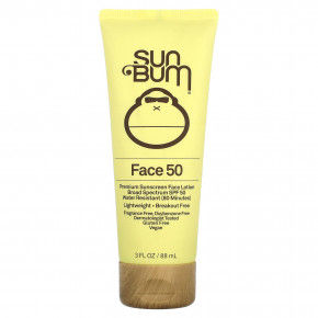 Sun Bum, Премиальный солнцезащитный лосьон для лица, SPF 50, без отдушек, 88 мл (3 жидк. унц.) в Москве - eco-herb.ru | фото