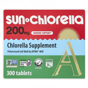 Sun Chlorella, добавка с хлореллой, 200 мг, 300 таблеток - описание | фото