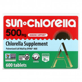 Sun Chlorella, добавка с хлореллой, 500 мг, 600 таблеток - описание