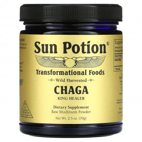 Sun Potion, чага, порошок из сырых дикорастущих грибов, 70 г(2,5 унции) в Москве - eco-herb.ru | фото