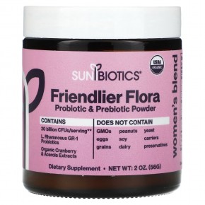 Sunbiotics, Friendlier Flora, Women's Blend, Probiotic & Prebiotic Powder, 2 oz (56 g) в Москве - eco-herb.ru | фото