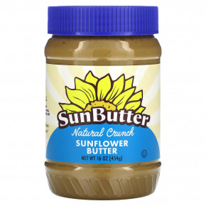 SunButter, Natural Crunch, спред из семян подсолнечника, 16 унций (454 г) - описание | фото