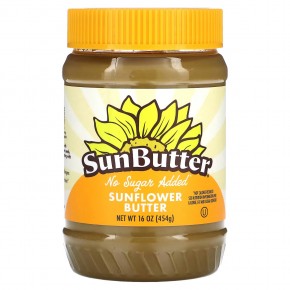SunButter, Sunflower Butter, No Sugar Added, 16 oz (454 g) в Москве - eco-herb.ru | фото