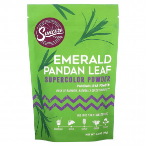 Suncore Foods, Emerald Pandan Leaf, суперцветная пудра, 99 г (3,5 унции) - описание | фото