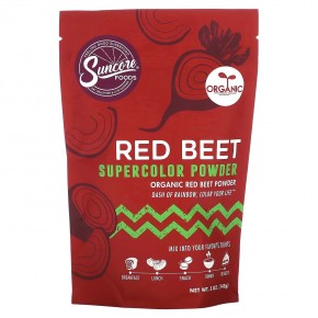 Suncore Foods, Organic Red Beet, Supercolor Powder, 5 oz (142 g) в Москве - eco-herb.ru | фото