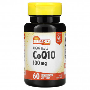 Sundance Vitamins, Абсорбируемый коэнзим Q10, 100 мг, 60 капсул с быстрым высвобождением в Москве - eco-herb.ru | фото