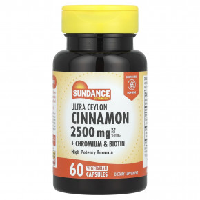 Sundance Vitamins, Ультрацейлонская корица с хромом и биотином, 60 вегетарианских капсул в Москве - eco-herb.ru | изображение Sundance Vitamins, Ультрацейлонская корица с хромом и биотином, 60 вегетарианских капсул в Москве - eco-herb.ru | фото