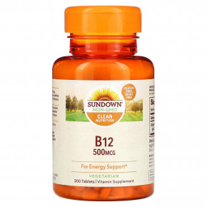 Sundown Naturals, B-12, 500 мкг, 200 таблеток в Москве - eco-herb.ru | фото