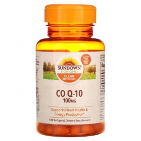 Sundown Naturals, Co Q-10, 100 мг, 100 мягких таблеток - описание