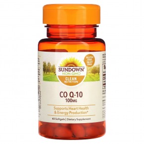 Sundown Naturals, Co Q-10, 100 мг, 40 мягких таблеток - описание