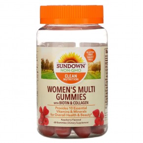 Sundown Naturals, мультивитамины с биотином для женщин, вкус малины, 60 жевательных таблеток в Москве - eco-herb.ru | фото