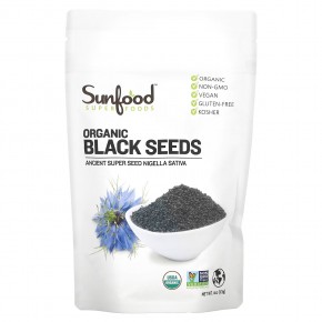 Sunfood, Органические черные семена, 113 г (4 унции) в Москве - eco-herb.ru | фото