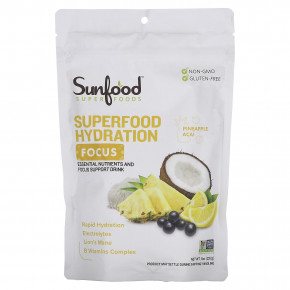 Sunfood, Superfood Hydration Focus, суперфуд, ананас и асаи, 227 г (8 унций) в Москве - eco-herb.ru | фото